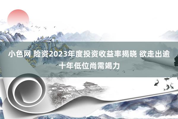 小色网 险资2023年度投资收益率揭晓 欲走出逾十年低位尚需竭力