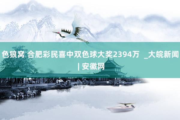 色狼窝 合肥彩民喜中双色球大奖2394万  _大皖新闻 | 安徽网