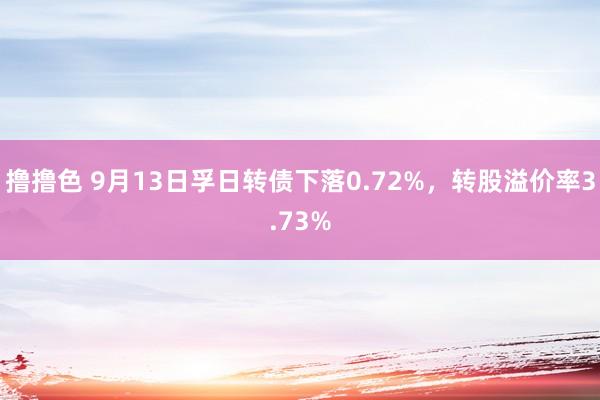 撸撸色 9月13日孚日转债下落0.72%，转股溢价率3.73%