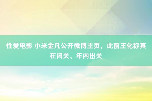 性爱电影 小米金凡公开微博主页，此前王化称其在闭关、年内出关