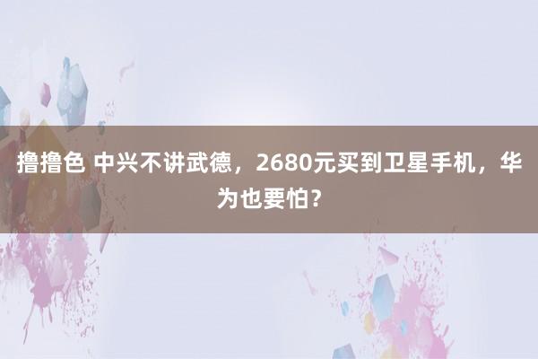 撸撸色 中兴不讲武德，2680元买到卫星手机，华为也要怕？