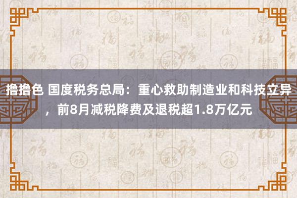 撸撸色 国度税务总局：重心救助制造业和科技立异，前8月减税降费及退税超1.8万亿元