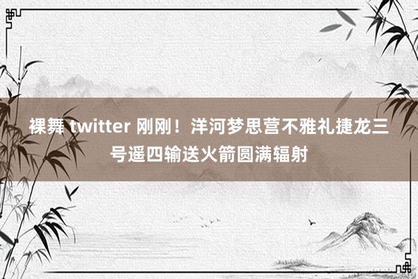 裸舞 twitter 刚刚！洋河梦思营不雅礼捷龙三号遥四输送火箭圆满辐射