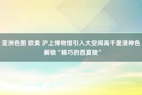 亚洲色图 欧美 沪上博物馆引入大空间高千里浸神色  解锁“精巧的西夏陵”