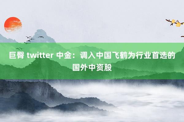 巨臀 twitter 中金：调入中国飞鹤为行业首选的国外中资股