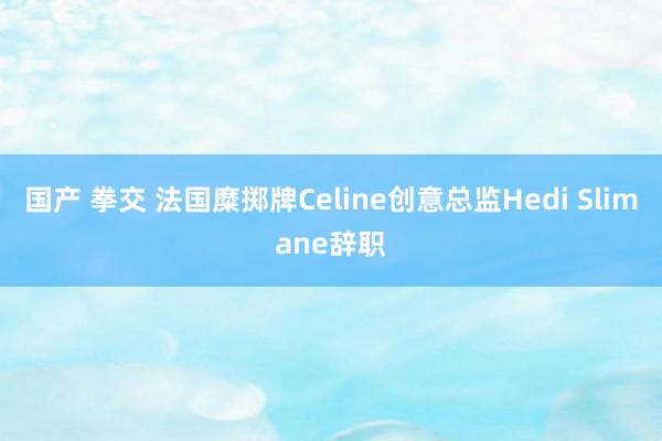 国产 拳交 法国糜掷牌Celine创意总监Hedi Slimane辞职