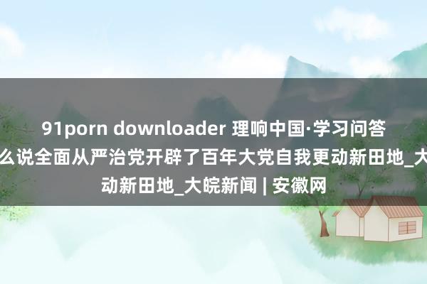 91porn downloader 理响中国·学习问答 | 第七集：为什么说全面从严治党开辟了百年大党自我更动新田地_大皖新闻 | 安徽网