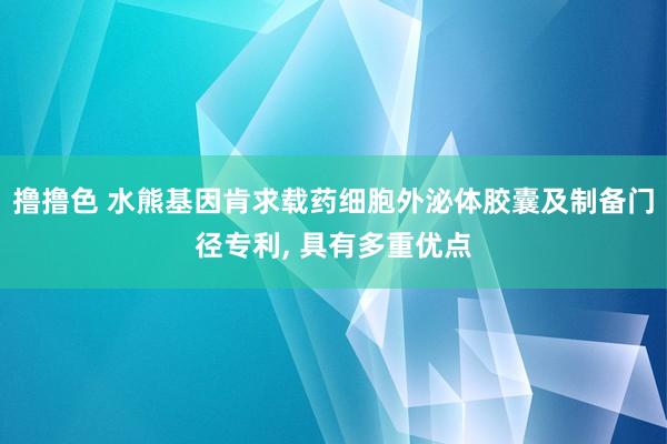 撸撸色 水熊基因肯求载药细胞外泌体胶囊及制备门径专利， 具有多重优点