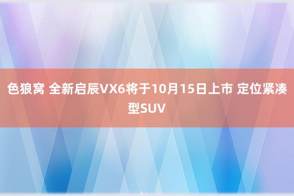 色狼窝 全新启辰VX6将于10月15日上市 定位紧凑型SUV