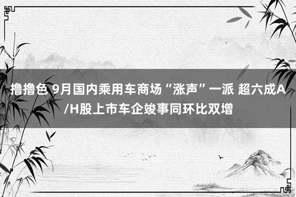 撸撸色 9月国内乘用车商场“涨声”一派 超六成A/H股上市车企竣事同环比双增