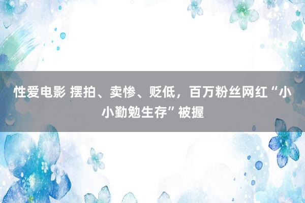 性爱电影 摆拍、卖惨、贬低，百万粉丝网红“小小勤勉生存”被握