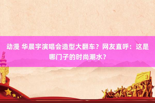 动漫 华晨宇演唱会造型大翻车？网友直呼：这是哪门子的时尚潮水？