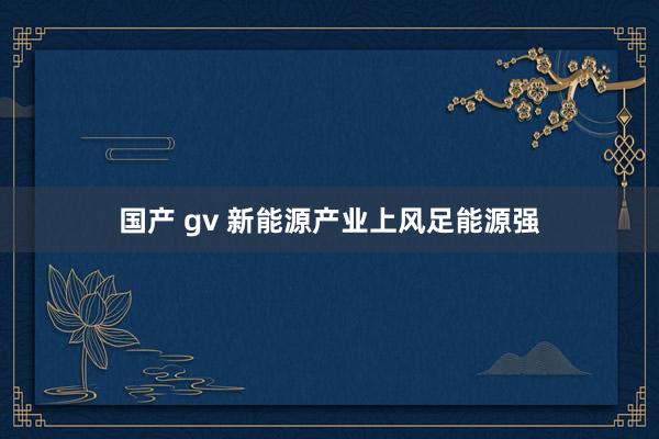 国产 gv 新能源产业上风足能源强