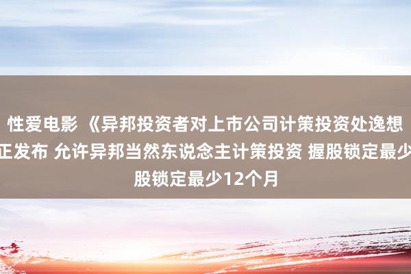 性爱电影 《异邦投资者对上市公司计策投资处逸想法》校正发布 允许异邦当然东说念主计策投资 握股锁定最少12个月