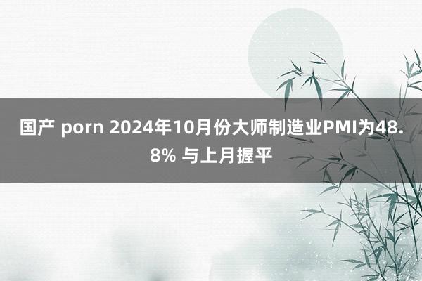 国产 porn 2024年10月份大师制造业PMI为48.8% 与上月握平