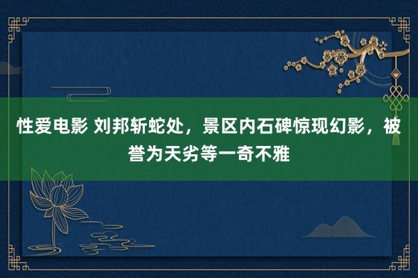 性爱电影 刘邦斩蛇处，景区内石碑惊现幻影，被誉为天劣等一奇不雅