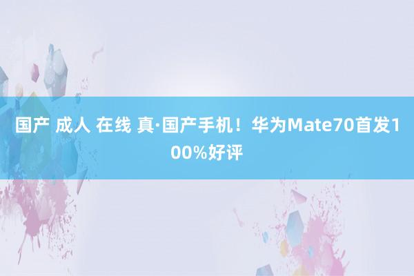 国产 成人 在线 真·国产手机！华为Mate70首发100%好评