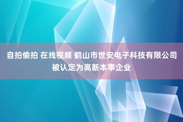 自拍偷拍 在线视频 鹤山市世安电子科技有限公司被认定为高新本事企业