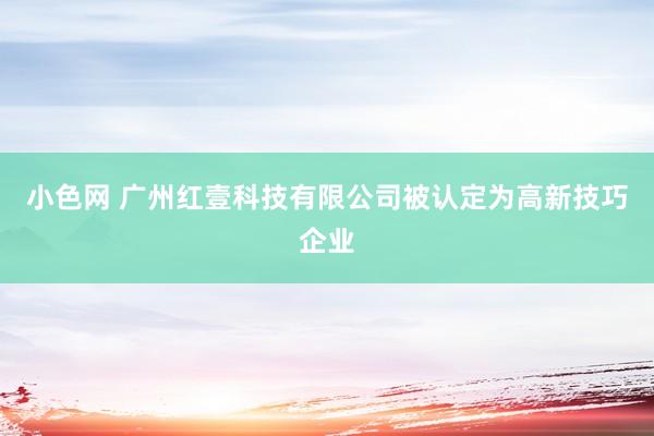 小色网 广州红壹科技有限公司被认定为高新技巧企业