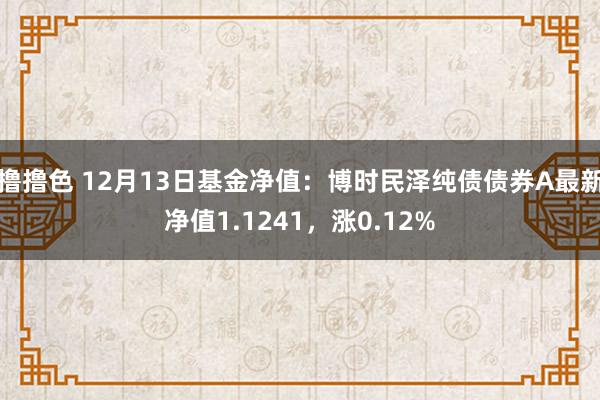 撸撸色 12月13日基金净值：博时民泽纯债债券A最新净值1.1241，涨0.12%