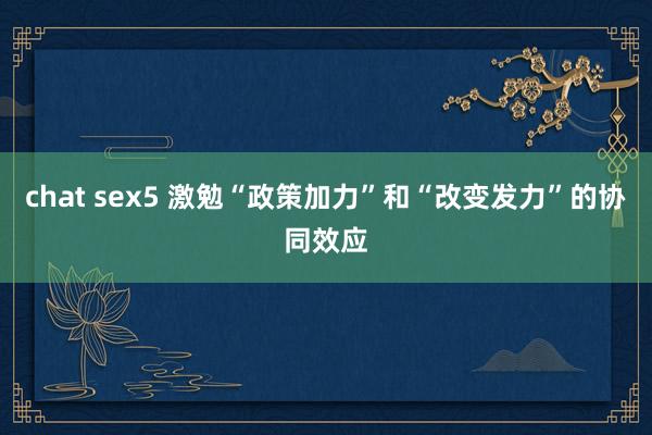 chat sex5 激勉“政策加力”和“改变发力”的协同效应