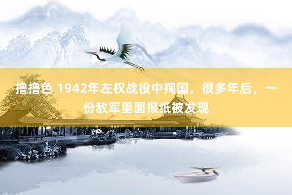 撸撸色 1942年左权战役中殉国，很多年后，一份敌军里面报纸被发现