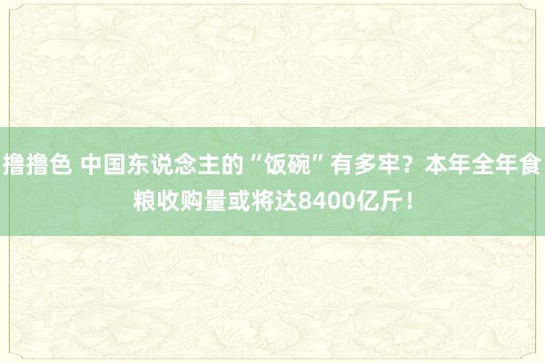 撸撸色 中国东说念主的“饭碗”有多牢？本年全年食粮收购量或将达8400亿斤！