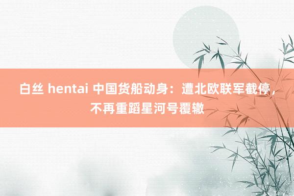 白丝 hentai 中国货船动身：遭北欧联军截停，不再重蹈星河号覆辙