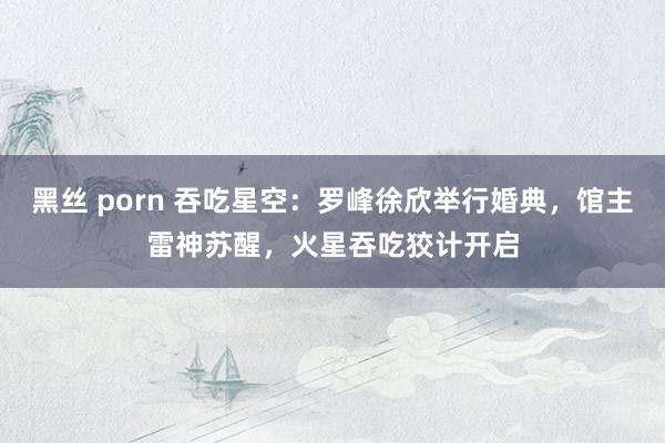 黑丝 porn 吞吃星空：罗峰徐欣举行婚典，馆主雷神苏醒，火星吞吃狡计开启