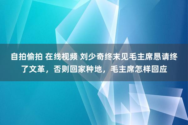 自拍偷拍 在线视频 刘少奇终末见毛主席恳请终了文革，否则回家种地，毛主席怎样回应