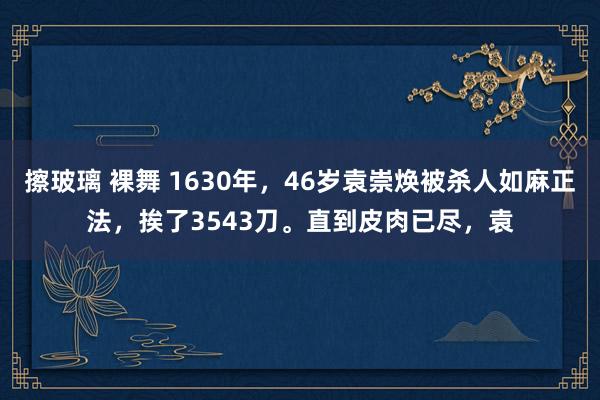 擦玻璃 裸舞 1630年，46岁袁崇焕被杀人如麻正法，挨了3543刀。直到皮肉已尽，袁