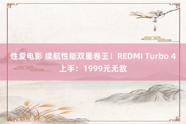 性爱电影 续航性能双重卷王！REDMI Turbo 4上手：1999元无敌