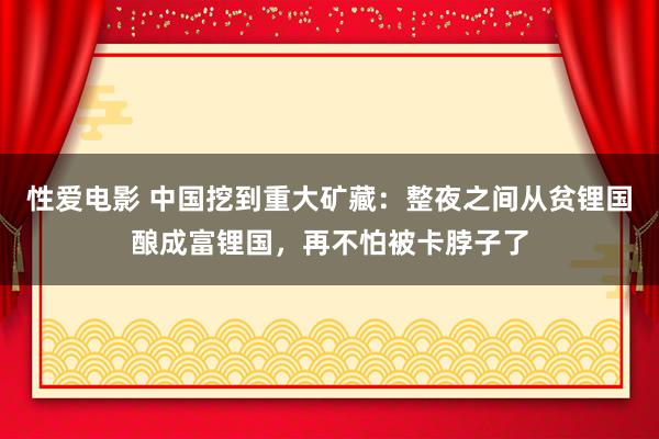 性爱电影 中国挖到重大矿藏：整夜之间从贫锂国酿成富锂国，再不怕被卡脖子了