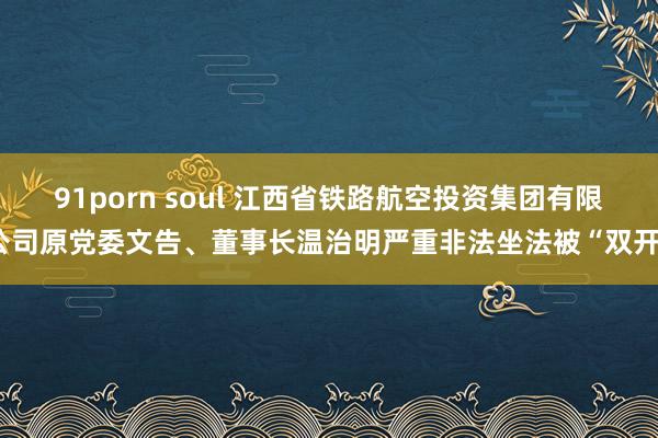 91porn soul 江西省铁路航空投资集团有限公司原党委文告、董事长温治明严重非法坐法被“双开”