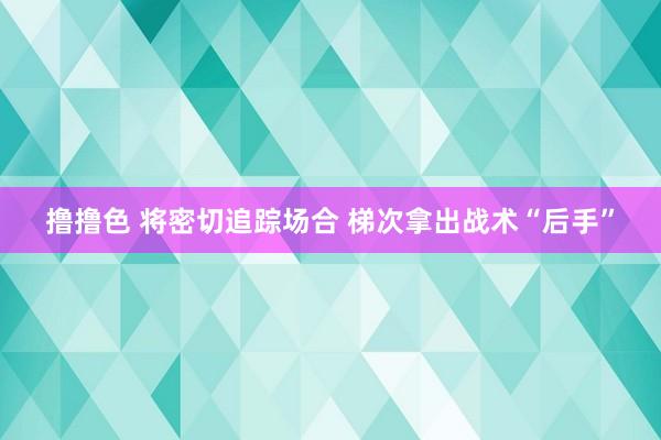 撸撸色 将密切追踪场合 梯次拿出战术“后手”