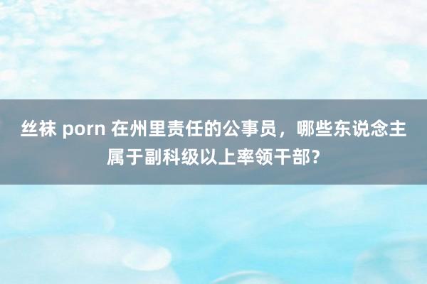 丝袜 porn 在州里责任的公事员，哪些东说念主属于副科级以上率领干部？